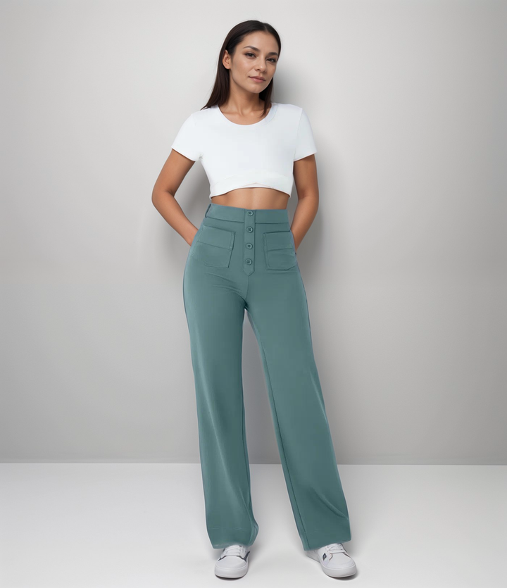 Noa | Elastische broek met hoge taille | 1+1 GRATIS