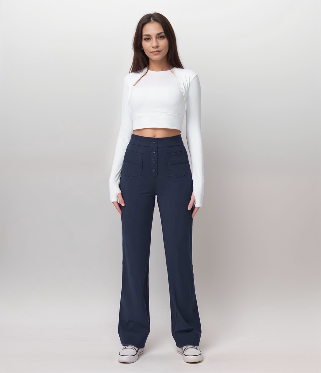 Noa | Elastische broek met hoge taille | 1+1 GRATIS