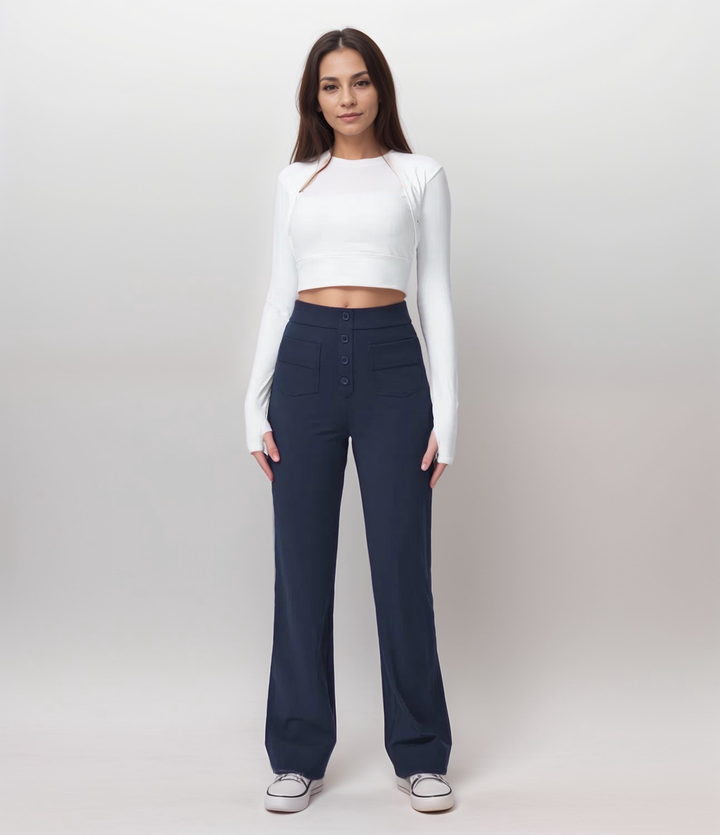 Noa | Elastische broek met hoge taille | 1+1 GRATIS