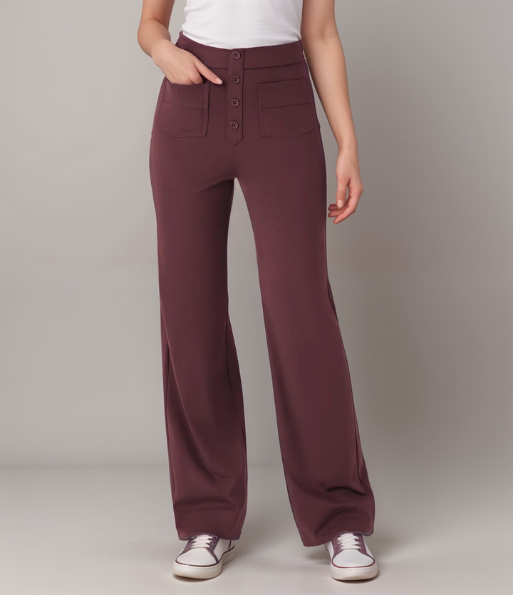 Noa | Elastische broek met hoge taille | 1+1 GRATIS