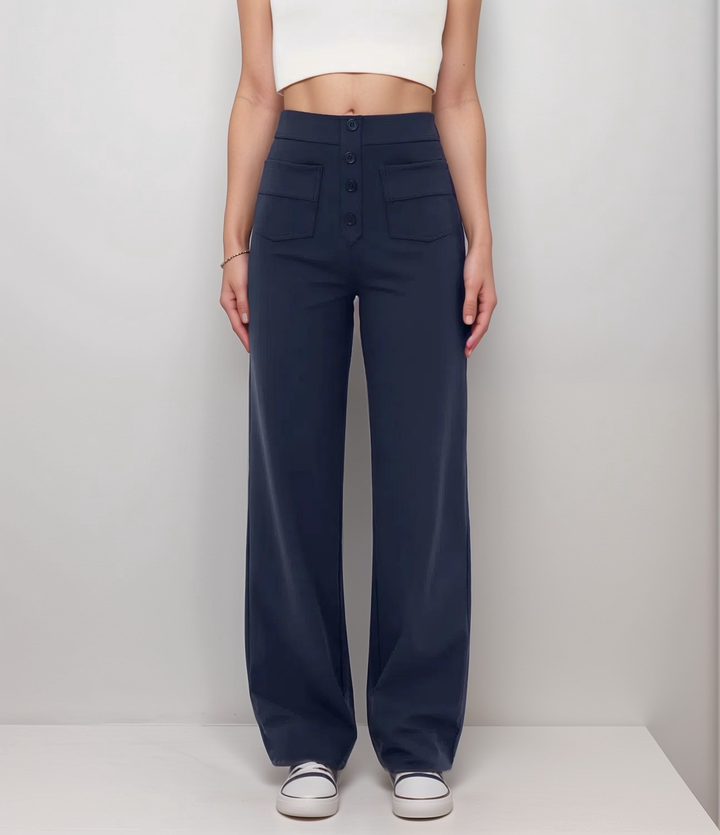 Noa | Elastische broek met hoge taille | 1+1 GRATIS