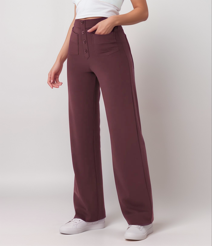 Noa | Elastische broek met hoge taille | 1+1 GRATIS