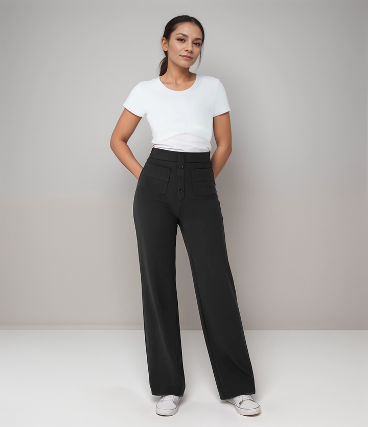 Noa | Elastische broek met hoge taille | 1+1 GRATIS